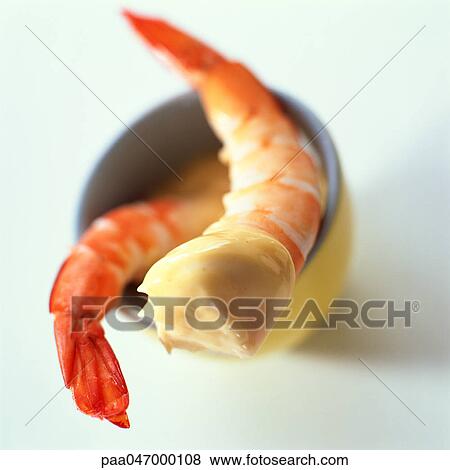 Shrimp with mayonnaise, close-up View Large Photo Image Stock Photo - Shrimp with mayonnaise, close-up. Fotosearch