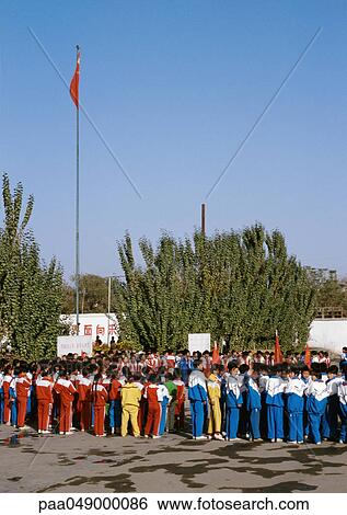 China, Xinjiang, Turpan, group of people in uniform View Large Photo Image Stock Photograph - China, Xinjiang, Turpan, group of people in uniform. Fotosearch