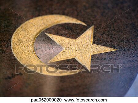 Islamic symbol in gold, close-up View Large Photo Image Stock Image - Islamic symbol in gold, close-up. Fotosearch