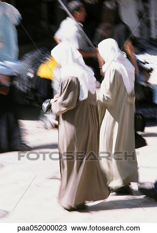 Israel, Jerusalem, Muslim women in street, side view View Large Photo Image Stock Image - Israel, Jerusalem, Muslim women in street, side view. Fotosearch