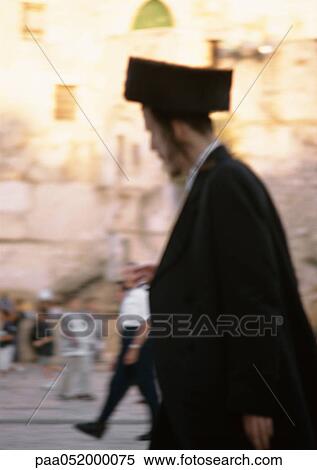 Israel, Jerusalem, Orthodox Jew, side view, blurred View Large Photo Image Stock Photography - Israel, Jerusalem, Orthodox Jew, side view, blurred. Fotosearch