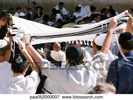 Stock Photo - Israel, Jerusalem, people celebrating at Bar Mitzvah. Fotosearch