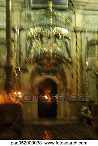 Israel, Jerusalem, Tomb of Christ in the Church of the Holy Sepulchre, blurred View Large Photo Image Stock Photo - Israel, Jerusalem, Tomb of Christ in the Church of the Holy Sepulchre, blurred. Fotosearch