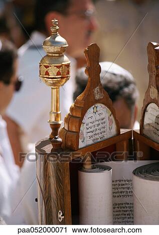 Stock Image - Israel, Jerusalem, Torah, close-up. Fotosearch