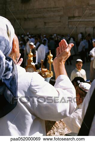 Israel, Jerusalem, woman raising hands, Wailing Wall in background View Large Photo Image Stock Photo - Israel, Jerusalem, woman raising hands, Wailing Wall in background. Fotosearch