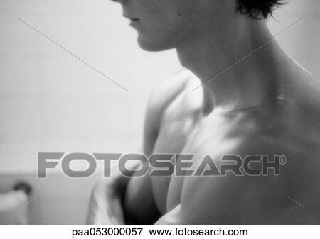 Man's torso, side view, b&w View Large Photo Image Stock Photo - Man's torso, side view, b&w. Fotosearch