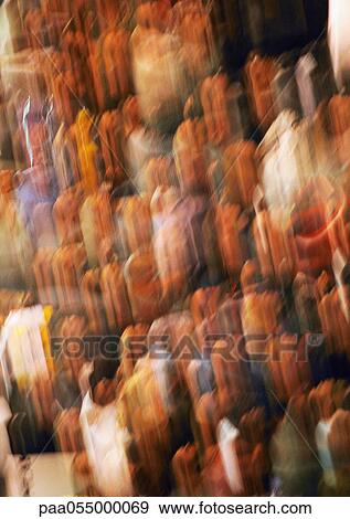 Crowd, high angle view, blurred motion View Large Photo Image Stock Photo - Crowd, high angle view, blurred motion. Fotosearch