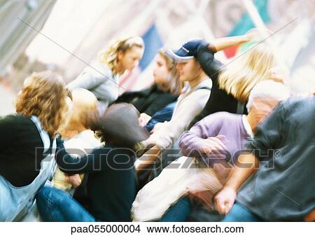 Group of people, blurred, tilted View Large Photo Image Picture - Group of people, blurred, tilted. Fotosearch
