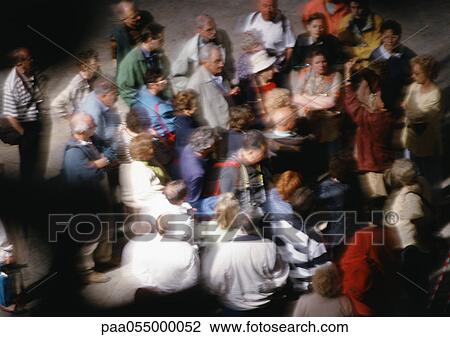 Group of people, high angle view, blurred View Large Photo Image Stock Image - Group of people, high angle view, blurred. Fotosearch