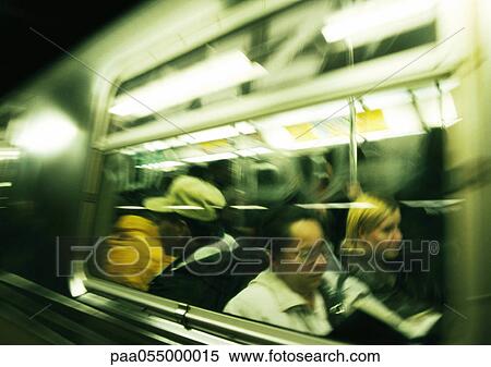 People in subway train, viewed from outside, blurred View Large Photo Image Stock Photography - People in subway train, viewed from outside, blurred. Fotosearch