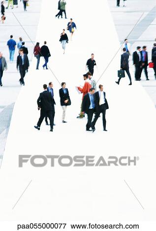 People walking in public square, high angle view View Large Photo Image Stock Photo - People walking in public square, high angle view. Fotosearch