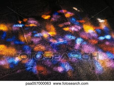 Colored light on ground, reflected from stained glass window, close-up View Large Photo Image Stock Image - Colored light on ground, reflected from stained glass window, close-up. Fotosearch