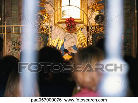 People attending mass, rear view View Large Photo Image Stock Photograph - People attending mass, rear view. Fotosearch