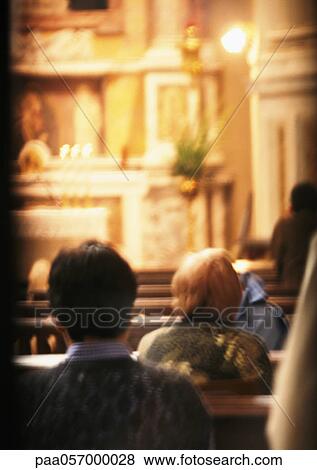 People sitting in church, rear view, blurred View Large Photo Image Stock Photo - People sitting in church, rear view, blurred. Fotosearch