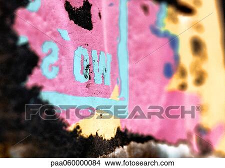 Stock Illustration - Abstract with letters, close-up. Fotosearch