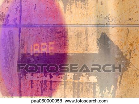 Stock Illustration - Arrow and "free" text in French, composite, close-up. Fotosearch