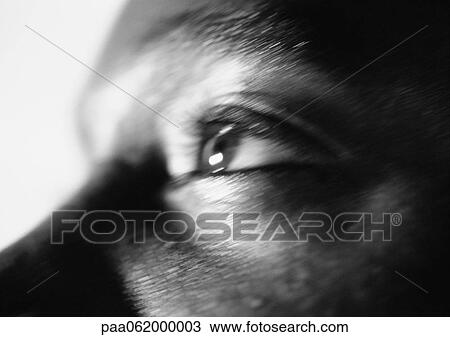 Man's eye, close up, black and white. View Large Photo Image Stock Image - Man's eye, close up, black and white.. Fotosearch
