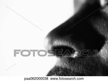 Man's nose, close up, black and white. View Large Photo Image Stock Photo - Man's nose, close up, black and white.. Fotosearch