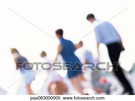 Group of people on beach, blurred View Large Photo Image Stock Photography - Group of people on beach, blurred. Fotosearch