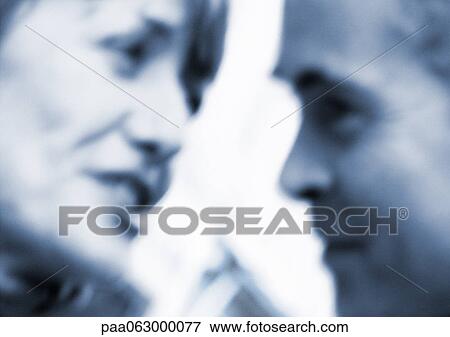Man's and woman's faces together, close up, blurred, b&w View Large Photo Image Stock Photo - Man's and woman's faces together, close up, blurred, b&w. Fotosearch