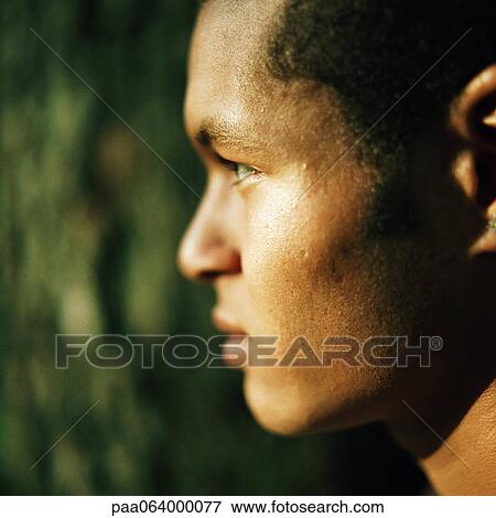 Young man, side view, close up, portrait. View Large Photo Image Stock Photo - Young man, side view, close up, portrait.. Fotosearch