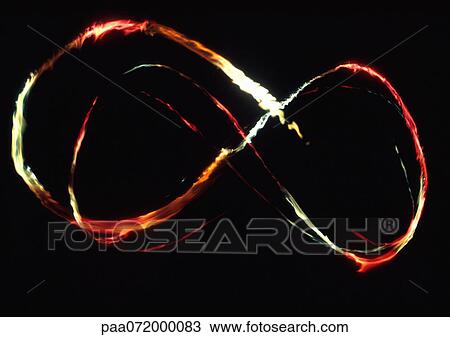 Drawing - Light effect, infinity shaped, reds and white.. Fotosearch