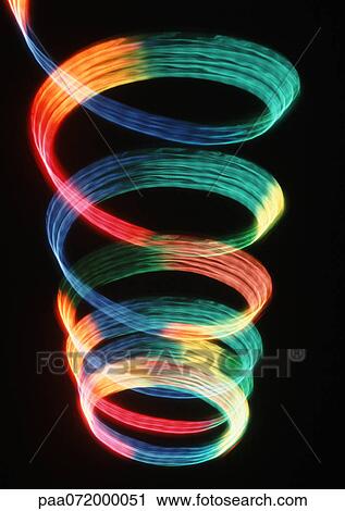 Clip Art - Spiraling light effect, rainbow colors.. Fotosearch