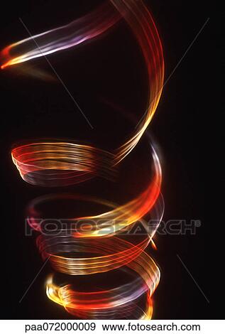 Stock Illustration - Spiraling light effect, reds and yellows.. Fotosearch