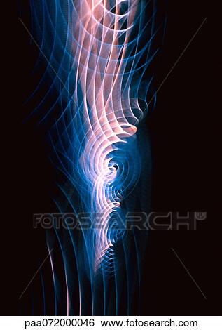 Stock Illustration - Swirling light effect, blues and purples.. Fotosearch