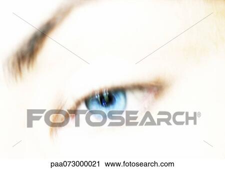 Woman's blue eye, frontal view, blurred. View Large Photo Image Stock Image - Woman's blue eye, frontal view, blurred.. Fotosearch