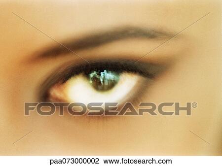 Woman's brown eye looking at camera, blurred close up. View Large Photo Image Stock Image - Woman's brown eye looking at camera, blurred close up.. Fotosearch