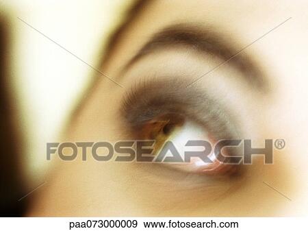 Woman's brown eye looking right, blurred close up. View Large Photo Image Stock Photo - Woman's brown eye looking right, blurred close up.. Fotosearch