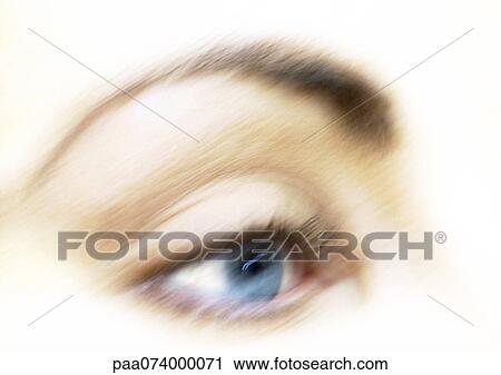 Woman's blue eye, close-up, blurry. View Large Photo Image Stock Image - Woman's blue eye, close-up, blurry.. Fotosearch