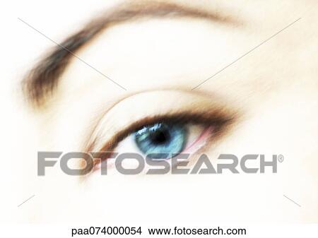 Picture - Woman's blue eye, close-up. Fotosearch