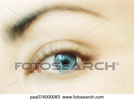 Woman's blue eye, close-up View Large Photo Image Stock Image - Woman's blue eye, close-up. Fotosearch