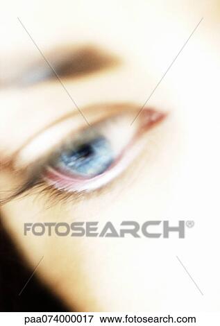 Woman's blue eye, high angle view, close-up View Large Photo Image Stock Photo - Woman's blue eye, high angle view, close-up. Fotosearch