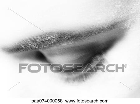 Woman's closed eye, close-up, black and white. View Large Photo Image Stock Photo - Woman's closed eye, close-up, black and white.. Fotosearch