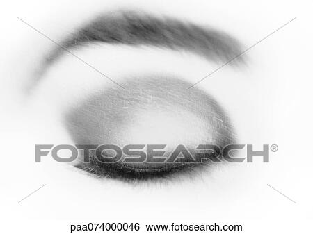 Woman's closed, made-up eye, close-up, black and white. View Large Photo Image Stock Photograph - Woman's closed, made-up eye, close-up, black and white.. Fotosearch