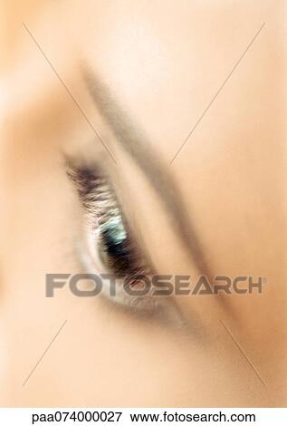 Woman's eye, close-up, blurry. View Large Photo Image Stock Photo - Woman's eye, close-up, blurry.. Fotosearch