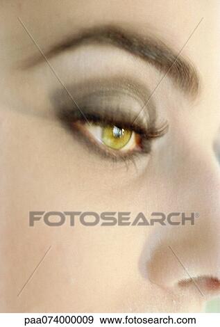 Woman's hazel eye, close-up View Large Photo Image Stock Photo - Woman's hazel eye, close-up. Fotosearch