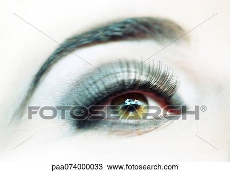 Woman's made-up eye, close-up View Large Photo Image Stock Image - Woman's made-up eye, close-up. Fotosearch