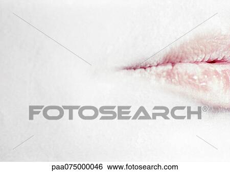 Stock Photograph - Woman 's place face, close up of corner of mouth. Fotosearch