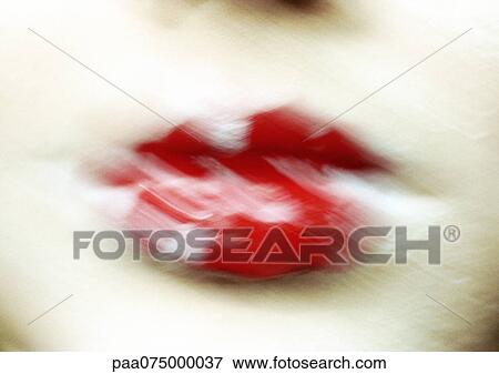 Woman's lips painted white and red, close up, blurred. View Large Photo Image Stock Photo - Woman's lips painted white and red, close up, blurred.. Fotosearch