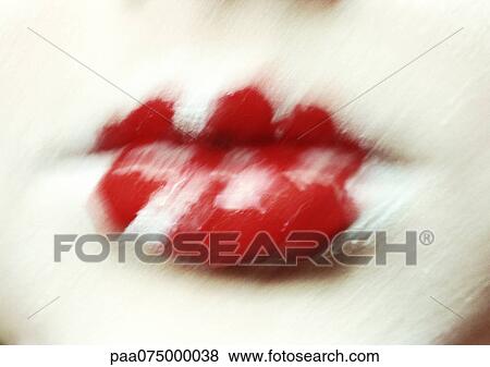 Woman's lips painted white and red, close up, blurred. View Large Photo Image Stock Photo - Woman's lips painted white and red, close up, blurred.. Fotosearch