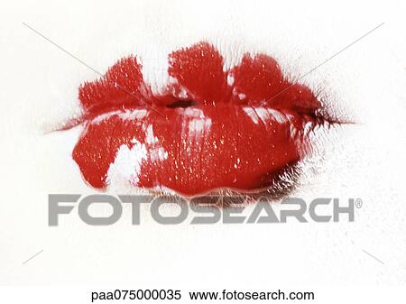 Woman's lips painted white and red, close up View Large Photo Image Stock Photography - Woman's lips painted white and red, close up. Fotosearch
