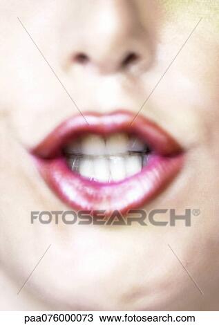Close up of woman's mouth showing teeth. View Large Photo Image Stock Image - Close up of woman's mouth showing teeth.. Fotosearch