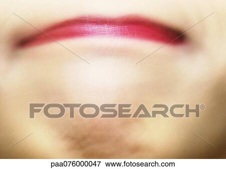 Stock Photo - Close up of woman's mouth with pursed lips.. Fotosearch