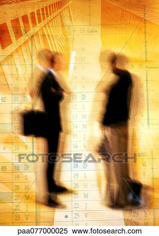 Businessmen standing on calendar, montage View Large Photo Image Stock Photography - Businessmen standing on calendar, montage. Fotosearch