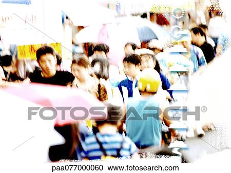 Crowd of people in side walk View Large Photo Image Stock Image - Crowd of people in side walk. Fotosearch