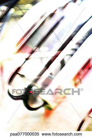 Stock Photography - Escalators, blurred. Fotosearch